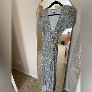 Sage Green Universal Thread Wrap-Around Dress